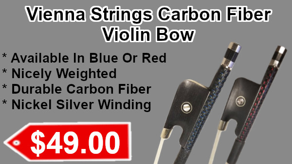 Carbon Fiber Violin Bow by Vienna Strings Red or Blue on sale