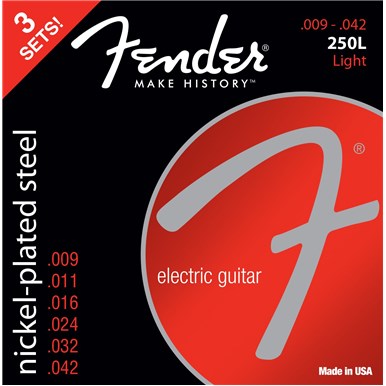FENDER 3-PACK SUPER 250'S NICKEL-PLATED STEEL STRINGS - .009-.042