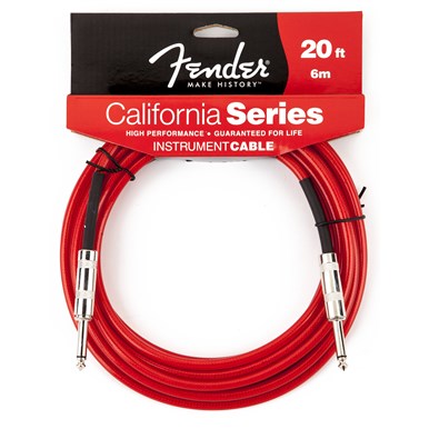 FENDER CALIFORNIA INSTRUMENT CABLES - CANDY APPLE RED - 20 ft