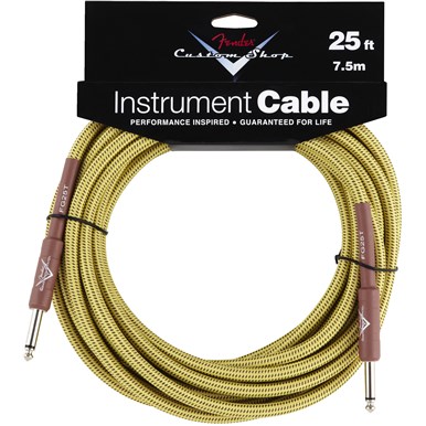 FENDER 25 ft CUSTOM SHOP CABLES (STRAIGHT-STRAIGHT ANGLE) - Tweed