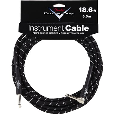 FENDER CUSTOM SHOP CABLE (STRAIGHT-RIGHT ANGLE) - Black Tweed - 18.6 ft