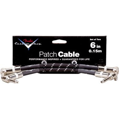 FENDER 6 in CUSTOM SHOP CABLES (STRAIGHT-STRAIGHT ANGLE) - Black Tweed