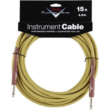 FENDER 15 ft CUSTOM SHOP CABLES (STRAIGHT-STRAIGHT ANGLE) - Tweed