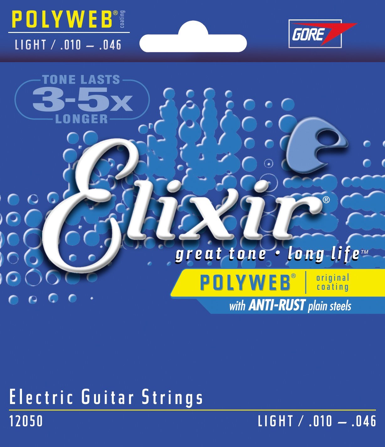 Elixir 12050 Electric Guitar Strings with POLYWEB Coating, Light (.010-.046)