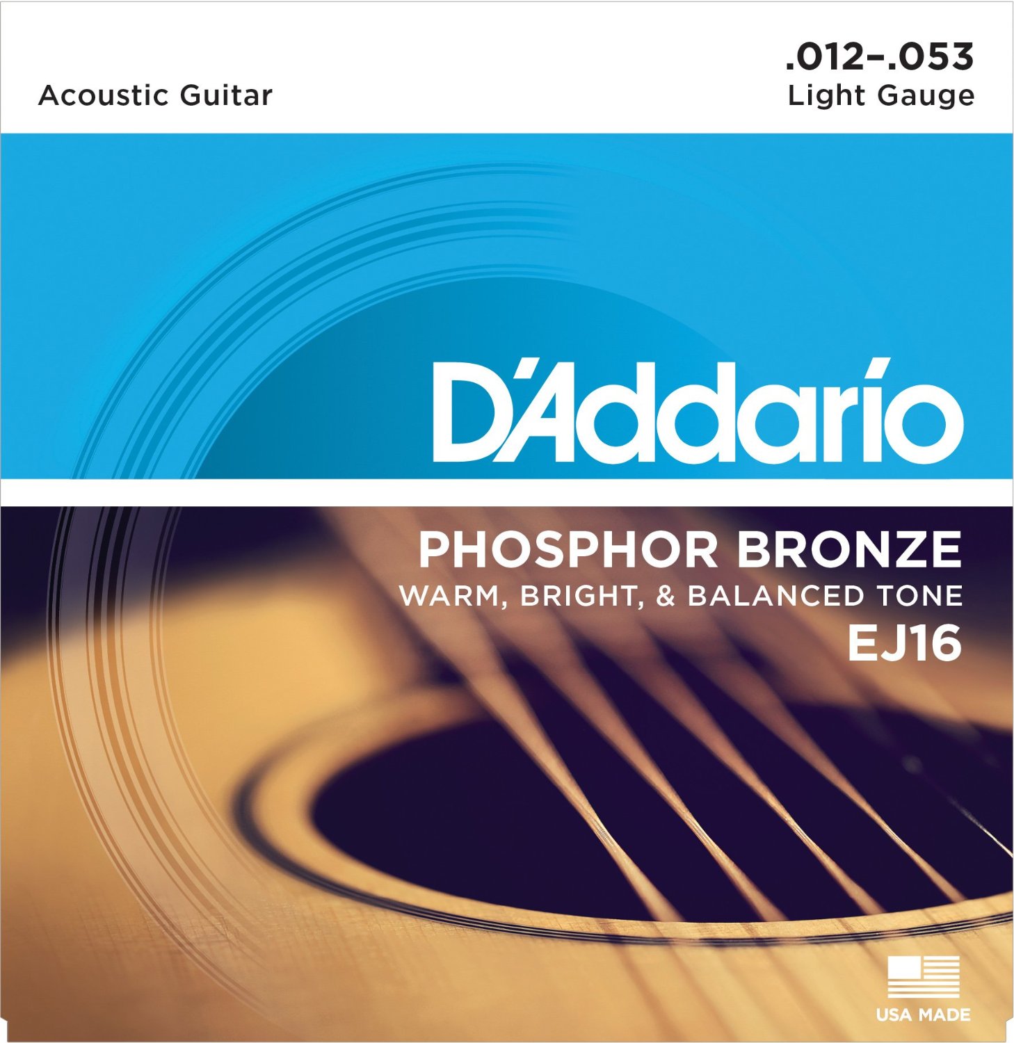 D Addario EJ16 Phosphor Bronze, Light, 12-53