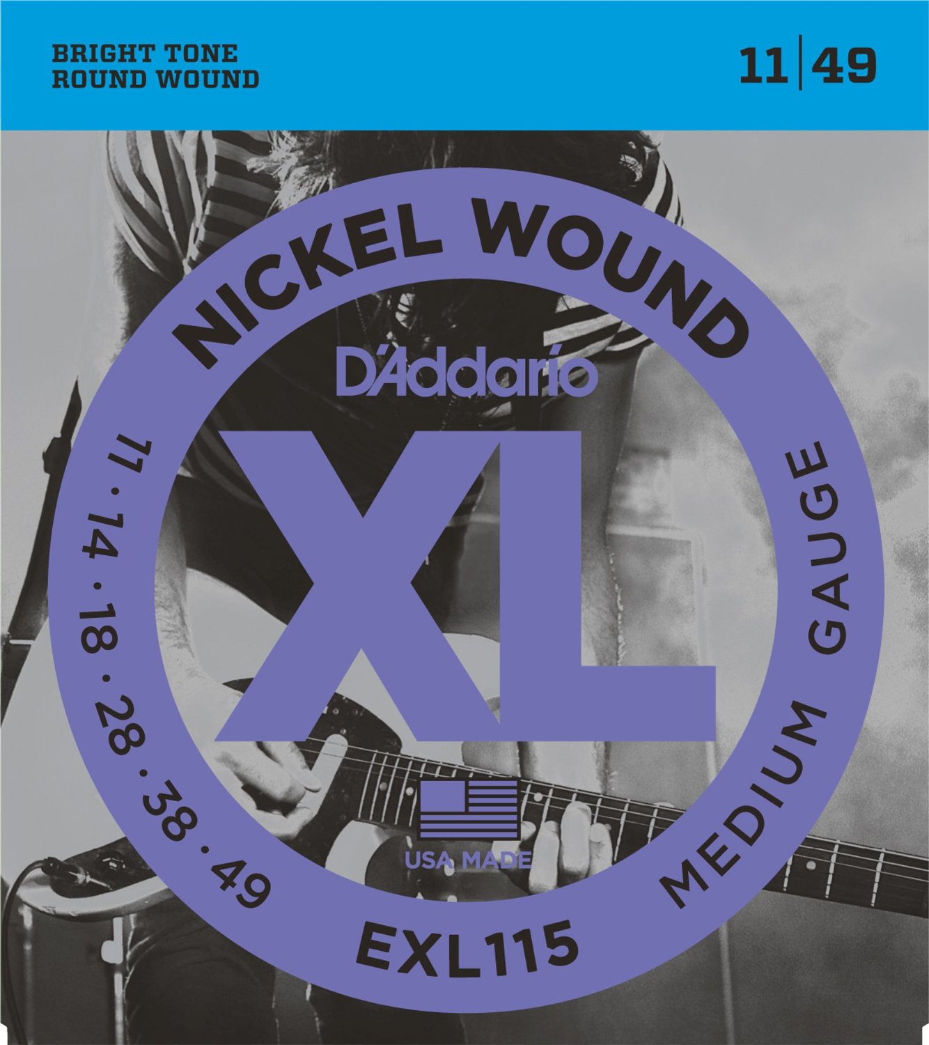 D Addario EXL115 Nickel Wound, Medium/Blues-Jazz Rock, 11-49