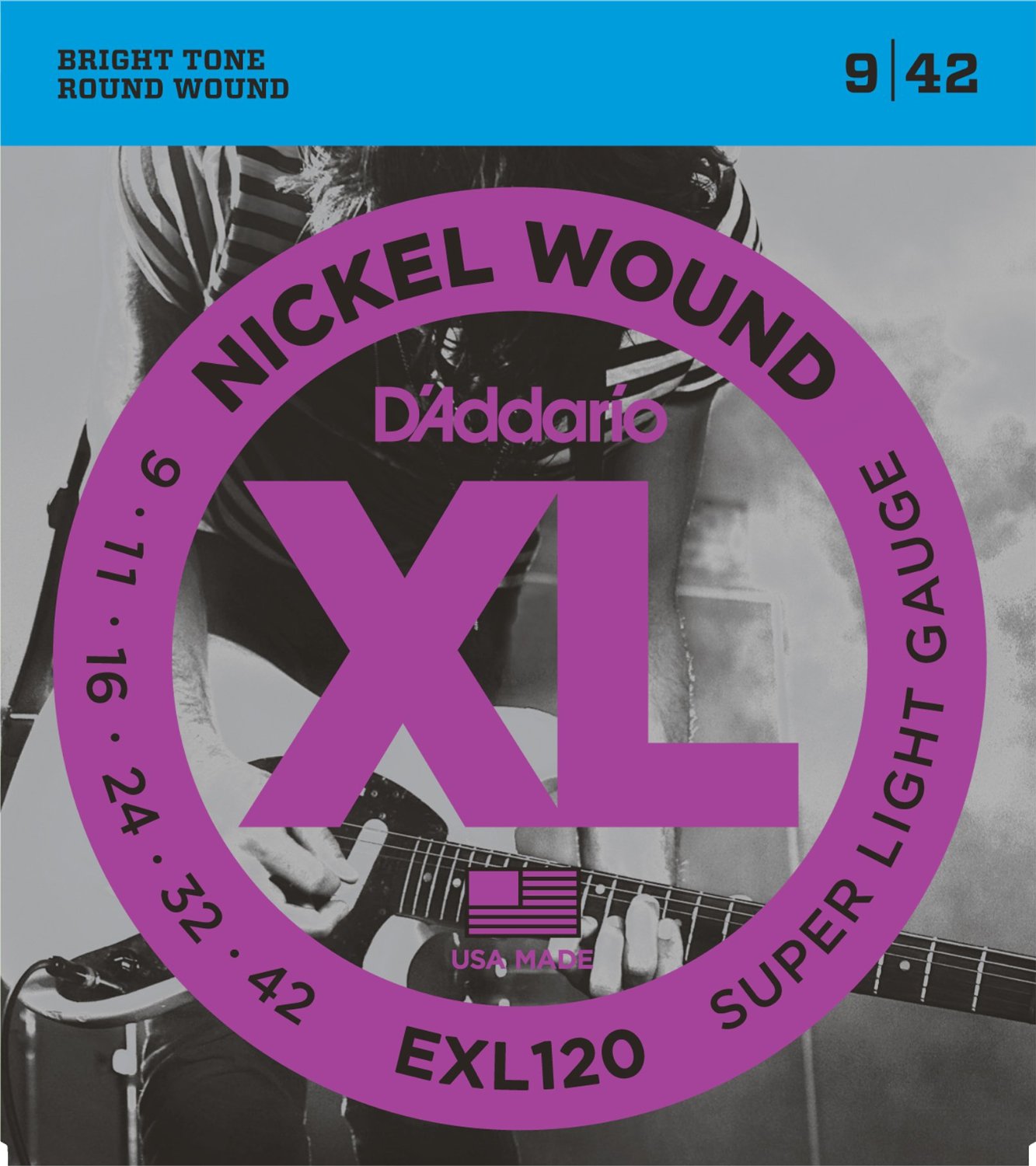 D Addario EXL120 Nickel Wound, Super Light, 9-42
