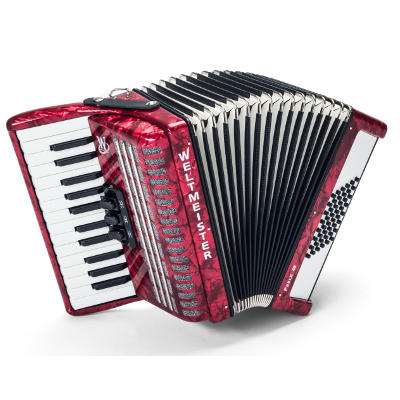 Weltmeister Perle Piano Accordion 48 Bass Red