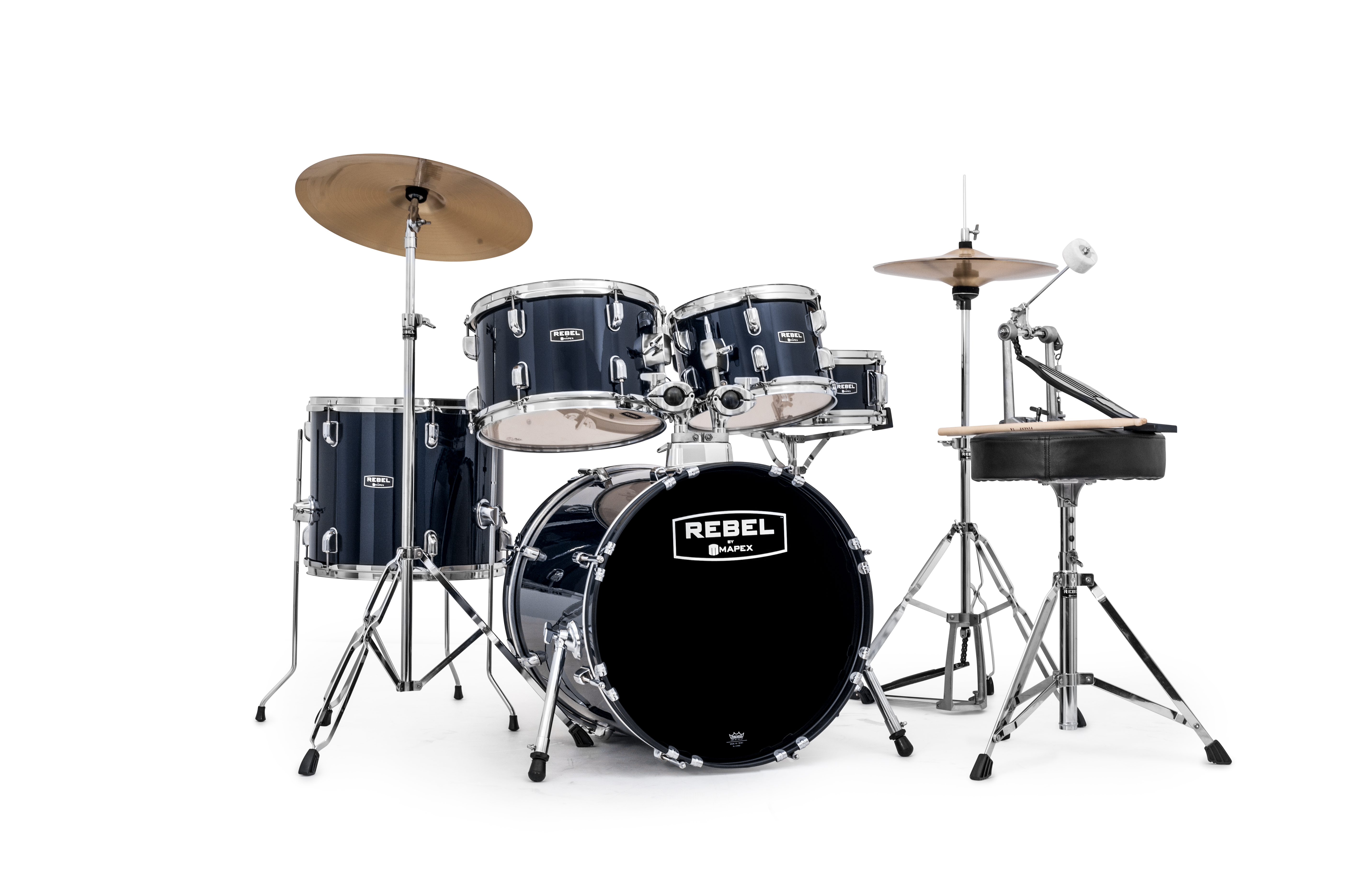 Mapex Rebel 5-piece Complete Junior Set Up with Fast Size Toms - RB5844FTCYB - Royal Blue