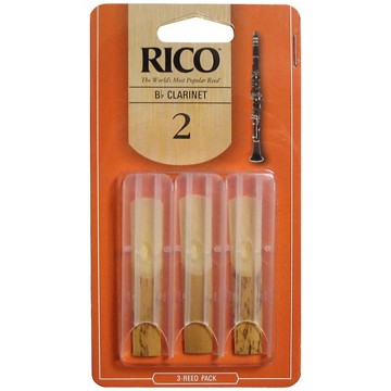 Rico Bb Clarinet Reed Three Pack (Assorted Strengths)