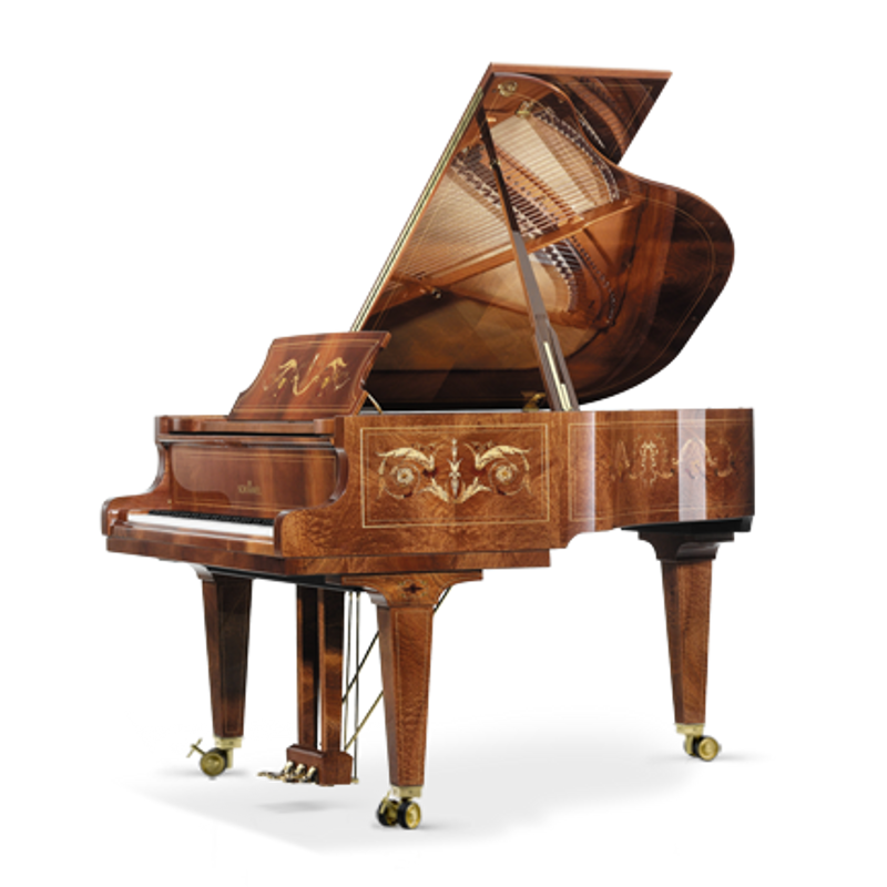 Schimmel Meisterstucke Traditional Intarsie Liaison Grand Piano - Mahogany High Gloss