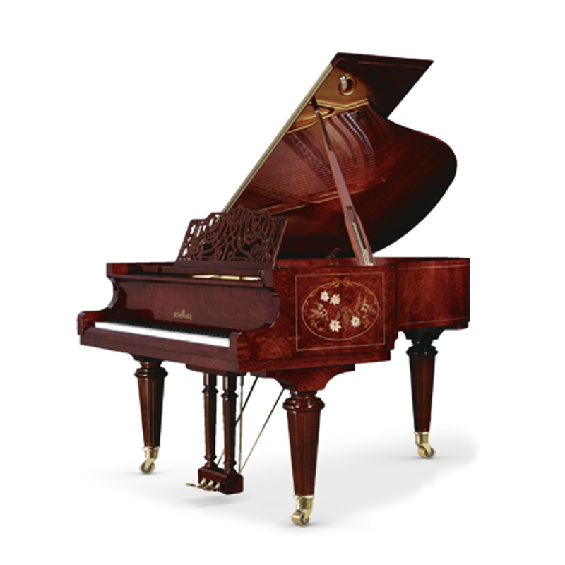 Schimmel Meisterstucke Royal Intarsie Oval Grand Piano - Bubinga High Gloss