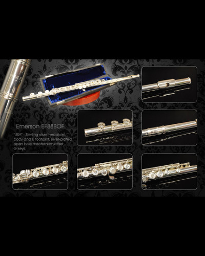 Emerson EF88BOF Flute Open Hole ( All Sterling Silver ) Professional