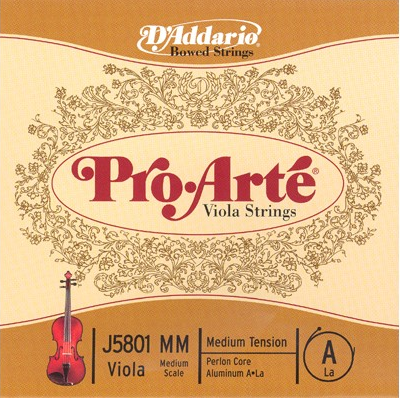 D Addario J5801 Pro-Arte Viola Strings Medium Tension