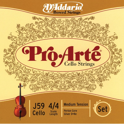 D Addario Pro Arte 4/4 Cello Strings with Perlon Core