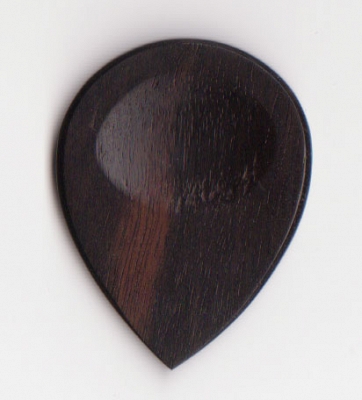 Thicket Wooden Guitar Pick with Thumb Groove - Ebony - Pack of 3
