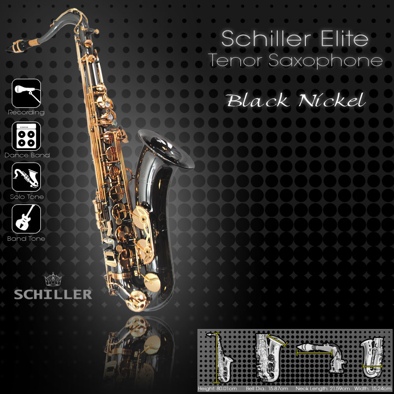 Schiller Elite V Tenor Saxophone - Black Nickle & Gold