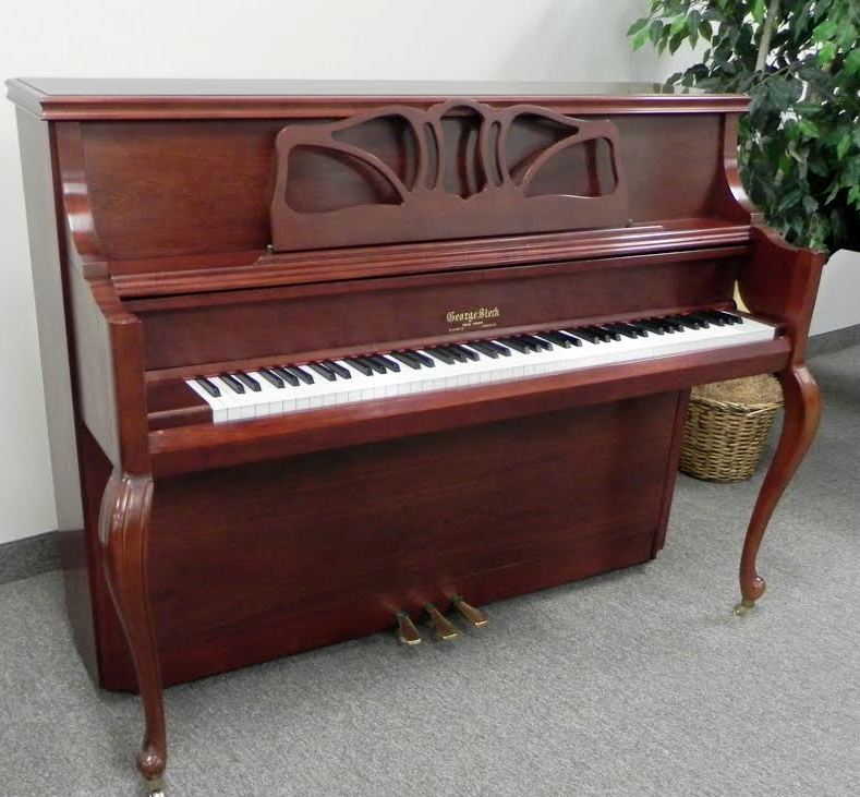 George Steck Upright Piano - French Cherry