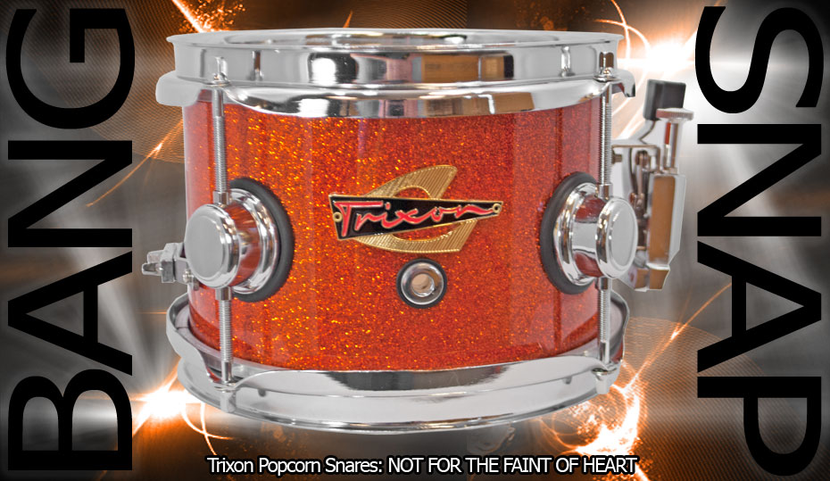 Trixon Elite Popcorn Snare Drum - Orange Sparkle