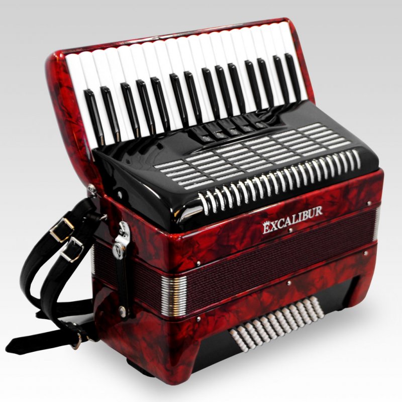 Excalibur German Weltbesten Ultralite 72 Bass Piano Accordion - Pearl Red