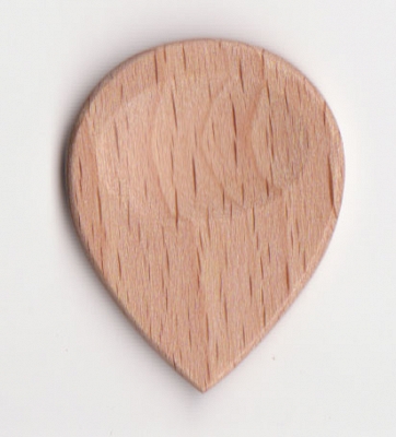 Thicket Wooden Guitar Pick with Thumb Groove - White Beech - Pack of 3