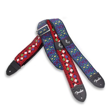 Fender Eric Johnson Signature Guitar Strap - Red with Multi-Color Pattern