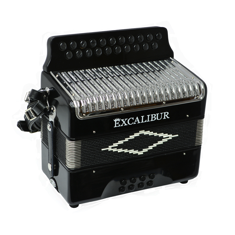 Excalibur Super Classic PSI 2 Row - Button Accordion - Black - Key of DG