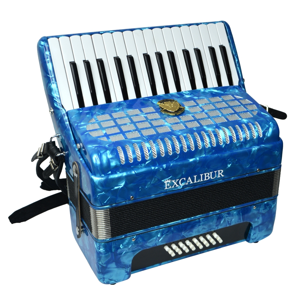 Excalibur Geneva 24 Bass Piano Accordion - Light Blue