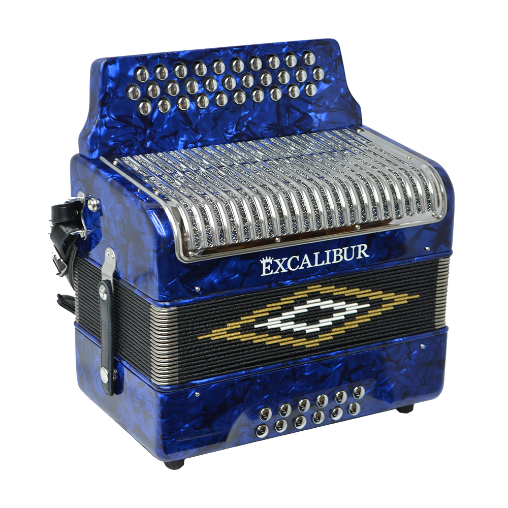 Excalibur Super Classic PSI 3 Row - Button Accordion - Blue - Key of FBE