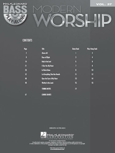 Modern Worship - Bass Play-Along Volume 37 Book and CD