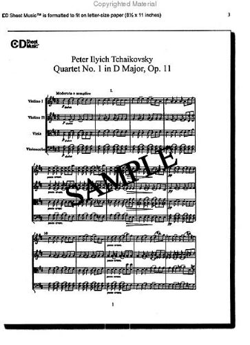 Dvorák, Glazunov and Tchaikovsky String Quartets Score and Parts - CD Sheet Music Series - CD-ROM