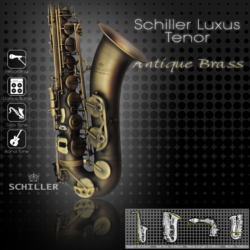 Schiller Luxus Elite Tenor Saxophone - Antique Brass Finish