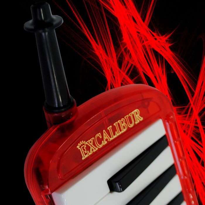 Excalibur 37 Note Melodica Burning Red Transparent