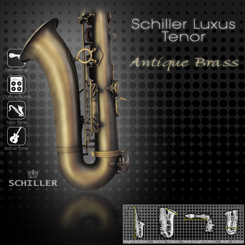 Schiller Luxus Elite Tenor Saxophone - Antique Brass Finish