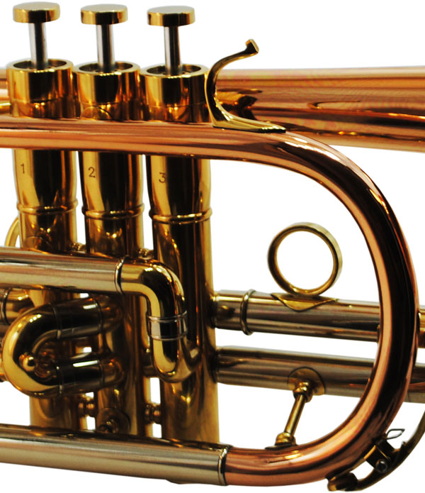 Schiller CenterTone Bb Cornet - Rose Brass with Gold Accents