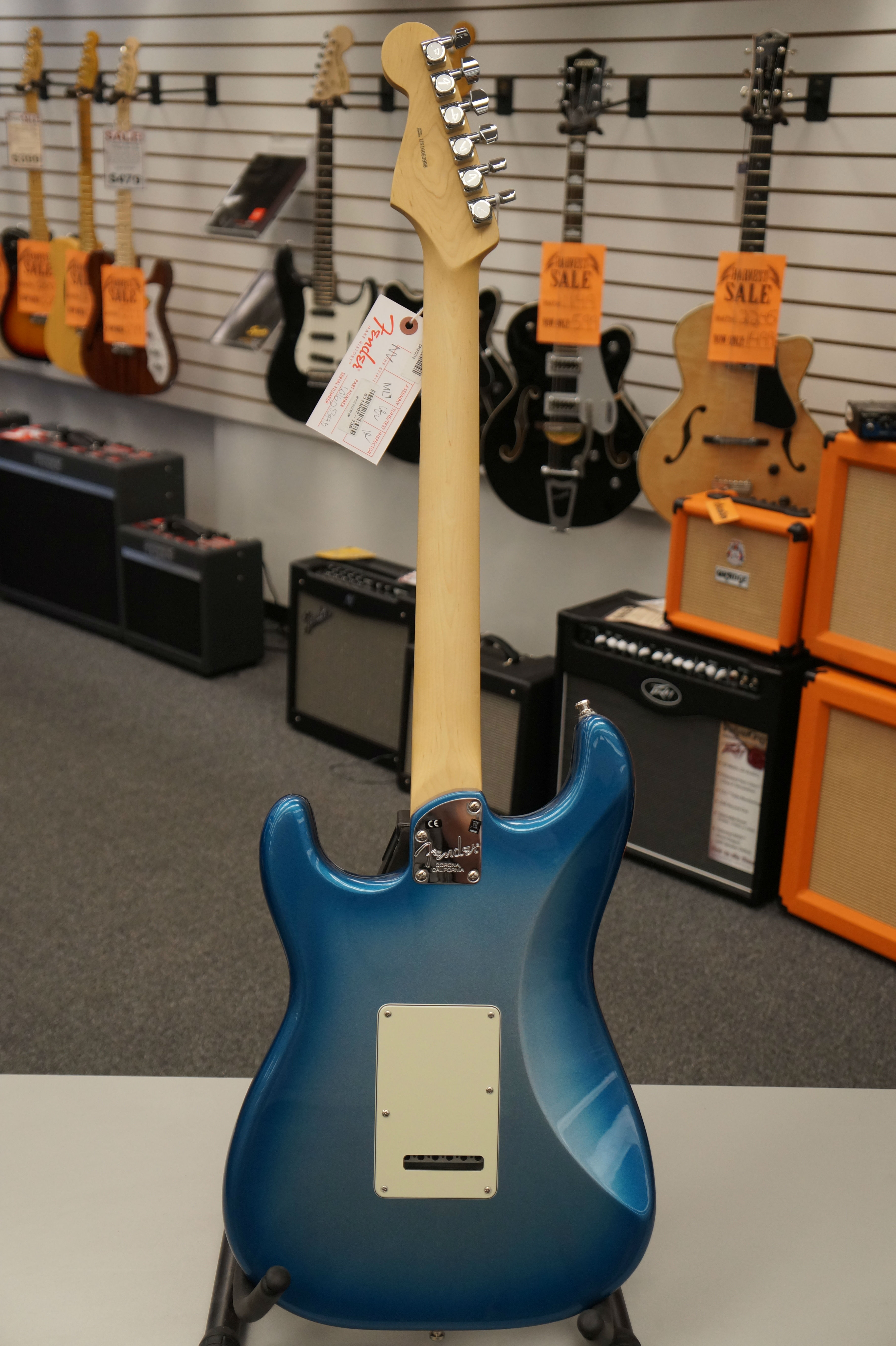 Fender® American Elite Stratocaster® Electric Guitar Sky Burst Metalic