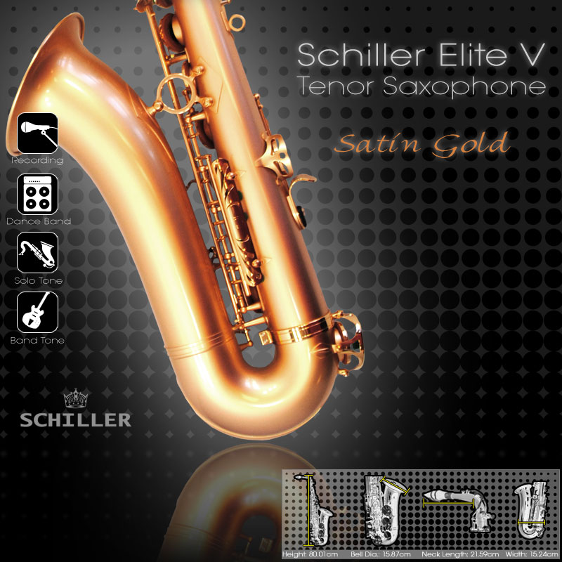 Schiller Elite V Tenor Saxophone - Satin Gold