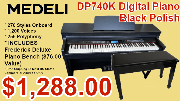 medeli dp70k digital piano and adjustable bench on sale