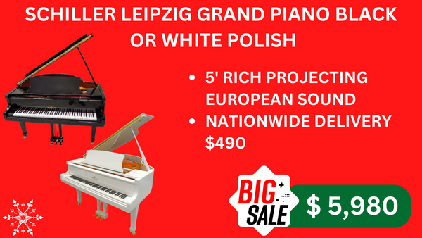 SCHILLER LEIPZIG GRAND PIANO BLACK
 OR WHITE POLISH