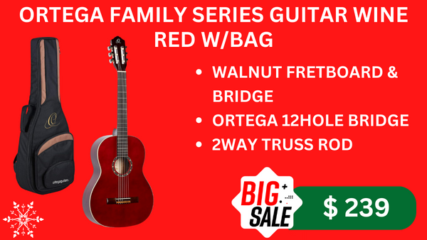 Ortega Family Series Guitar Wine Red W/BAG
