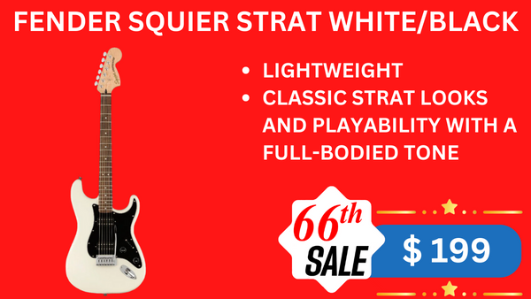 FENDER SQUIER STRAT WHITE/BLACK