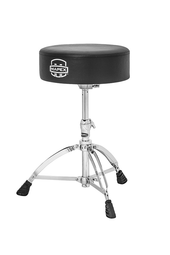 Mapex 800 Series Round Top Drum Throne With Backrest - Double-Braced Height Adjustable Stool